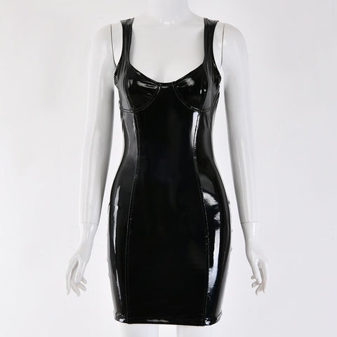 Leather Mini Party Dress
