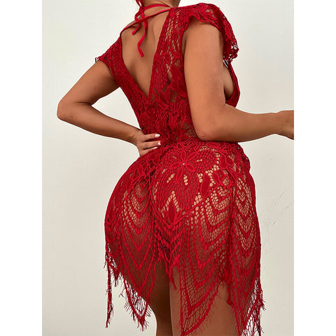 Women's Sexy Red Lace Lingerie