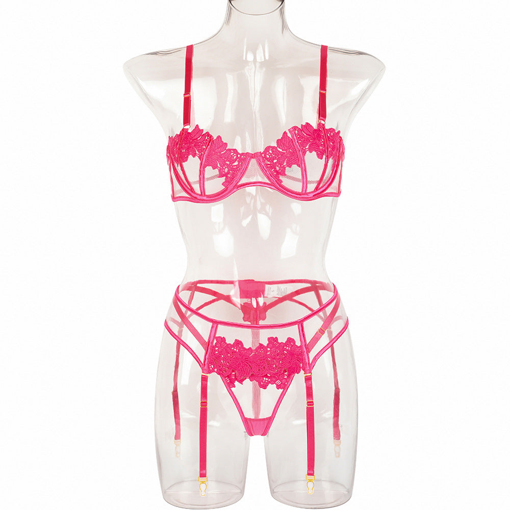 Sexy Lace Three Piece Set- Hot Hollow