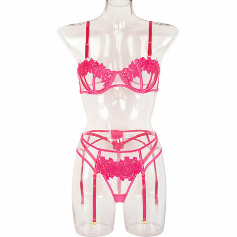 Sexy Lace Three Piece Set- Hot Hollow