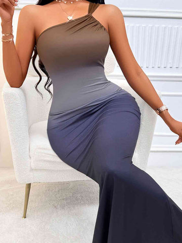 Heather Gray Distinctive Back Design Evening Dress