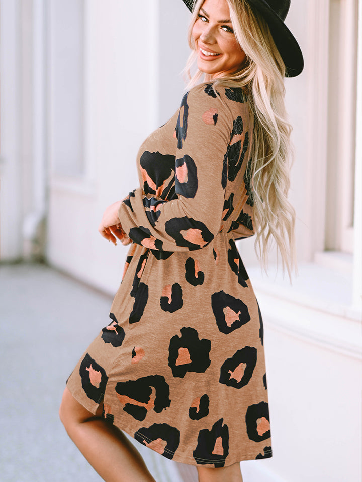 Cheetah Print Button-Up Dress