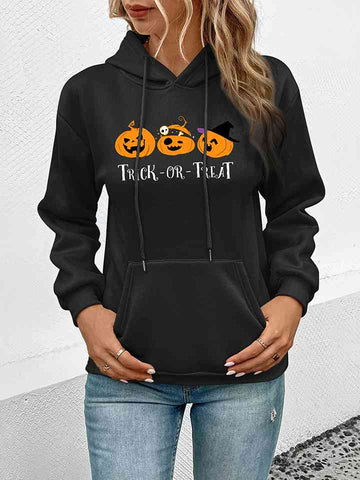 Black Hoodie of Spooky TRICK OR TREAT Sweater