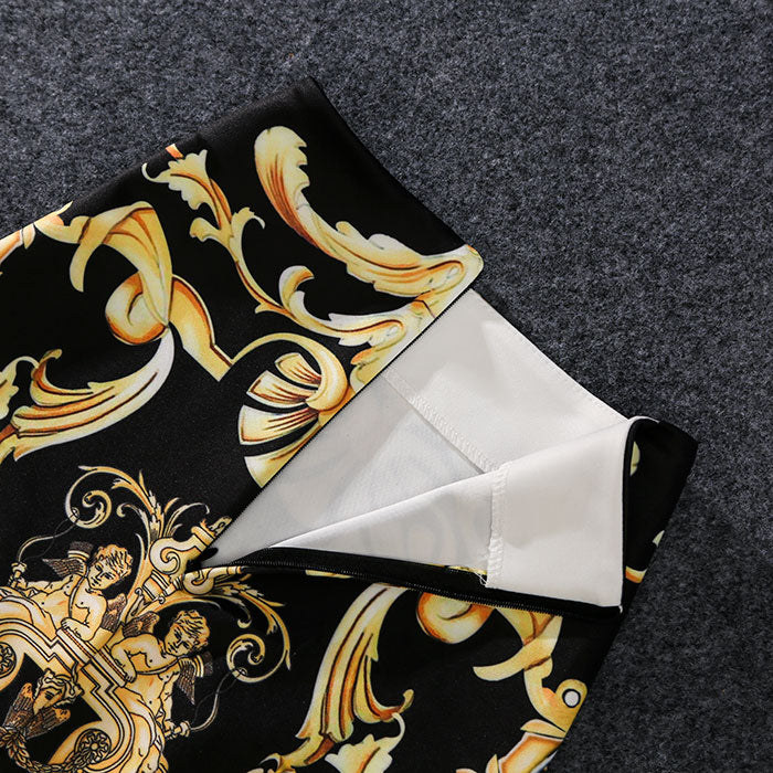 Autumn Print Pencil Skirt
