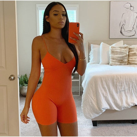 Sleeveless Cleavage Bodycon Rompers