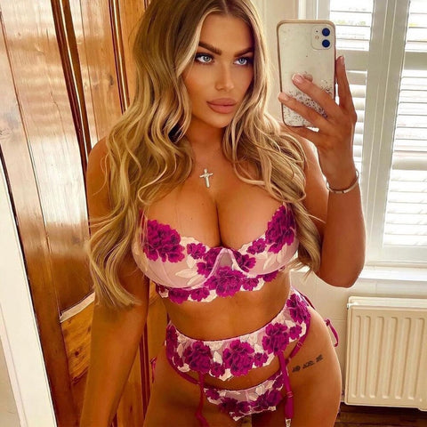 Sexy Embroidered Lingerie Set