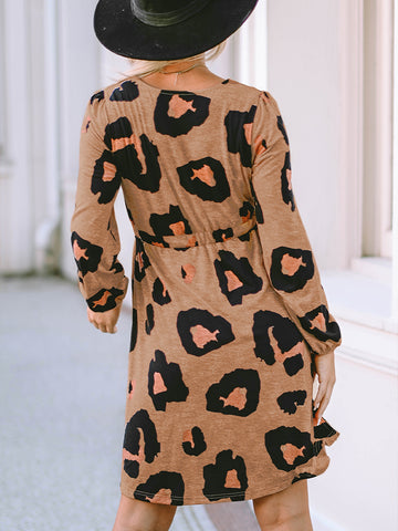 Cheetah Print Button-Up Dress