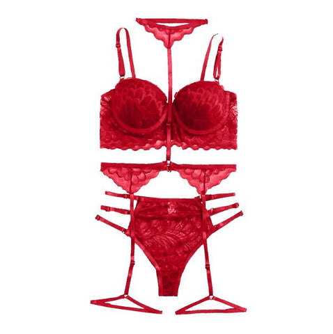 I'm All Yours Velvet Garter Lingerie Set