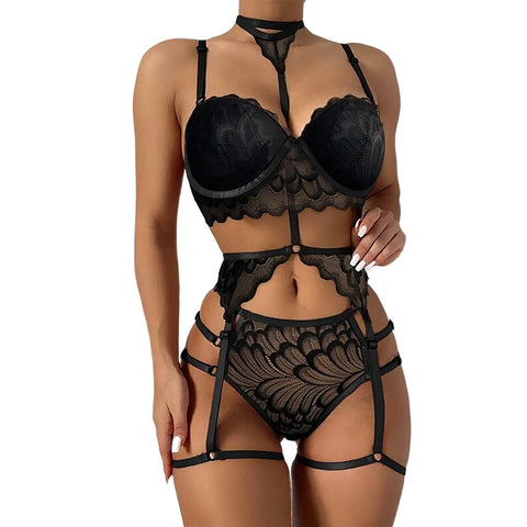 I'm All Yours Velvet Garter Lingerie Set