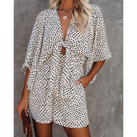 Neck Tie Loose Sexy Jumpsuit