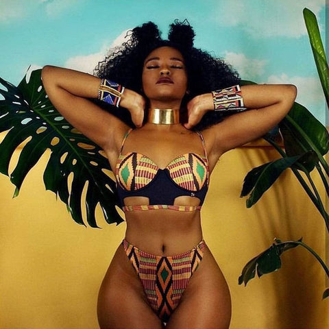 African print swimsuit for women