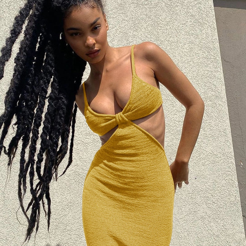 Knitted with Love Maxi Dress Yellow