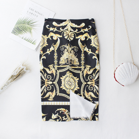 Autumn Print Pencil Skirt