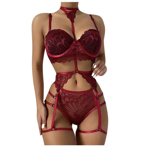 I'm All Yours Velvet Garter Lingerie Set