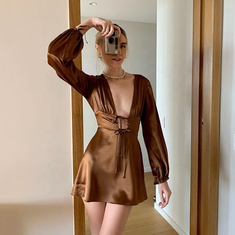 Elegant Edge Dress Brown 