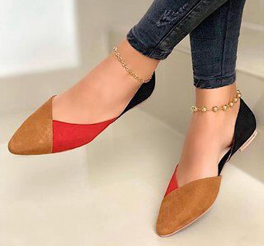 Large Size Pointed Head Shallow Mouth Side Empty Leisure Flat Shoes  | Cultureheaven.com