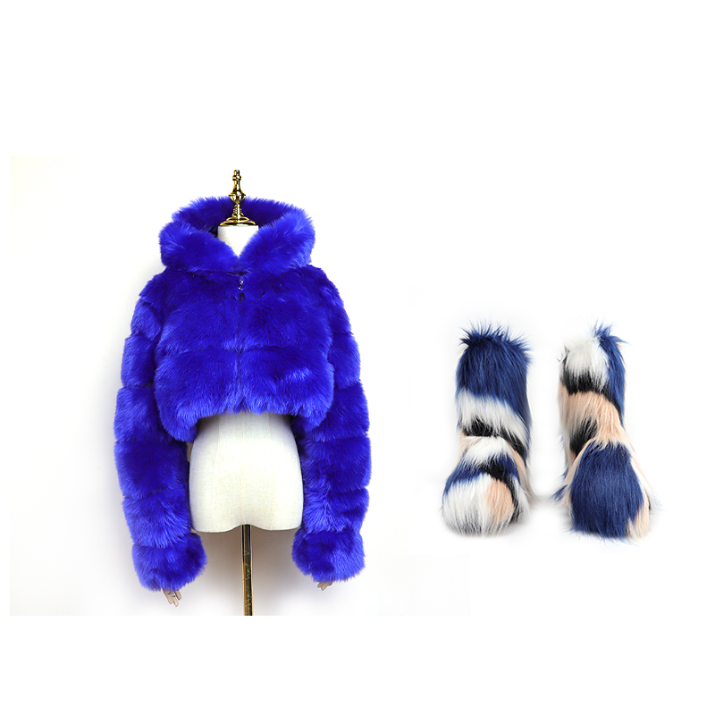 Fur/Bubble Jacket and Boots Set