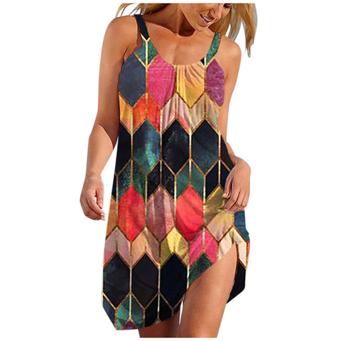 Featherlight Chic Beach Dress Multicolor