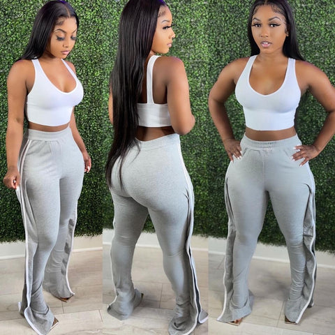 stripped flare pants