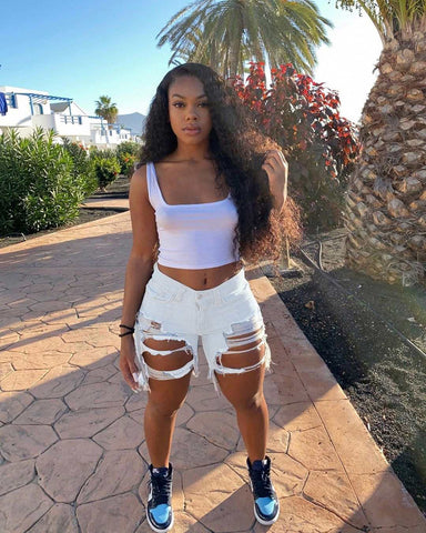 High Waist Ripped Cut Up Jean | Cultureheaven.com