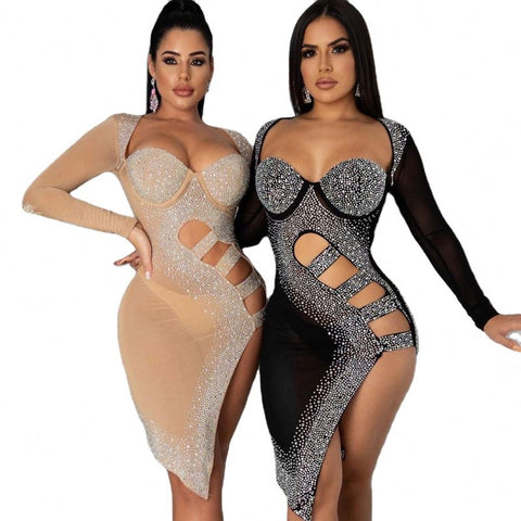 Curves in Glitter Sequined Plus Size Bodycon Dresses