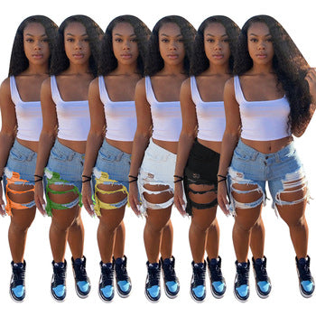 High Waist Ripped Cut Up Jean | Cultureheaven.com