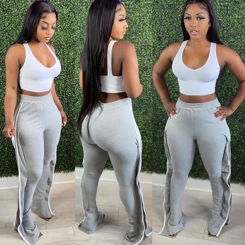 stripped flare pants