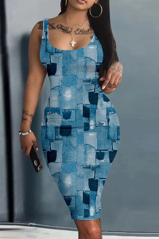 crotchet sleeveless bodycon dress