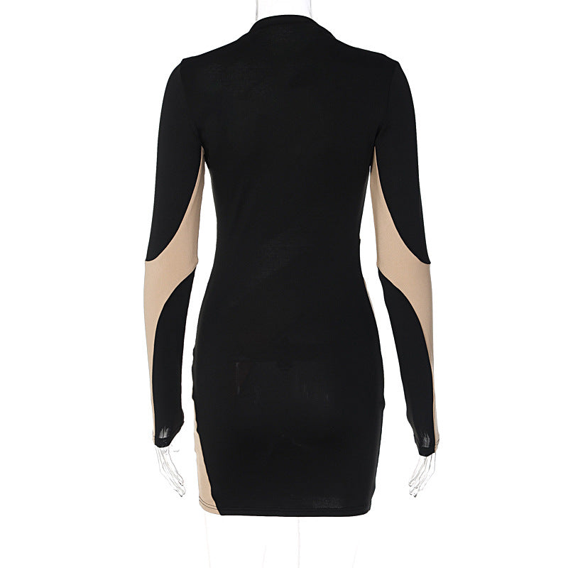 Black Twisted Stripe Night Club Dresses
