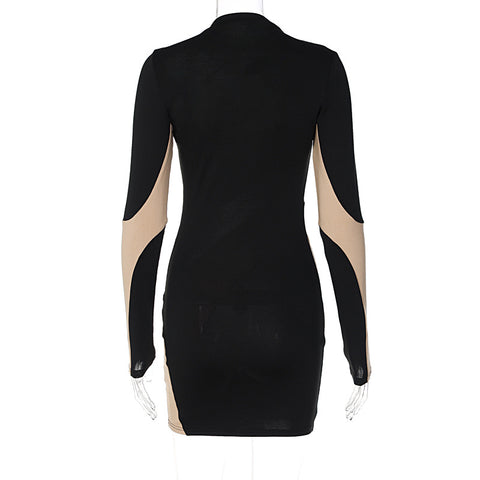 Black Twisted Stripe Night Club Dresses