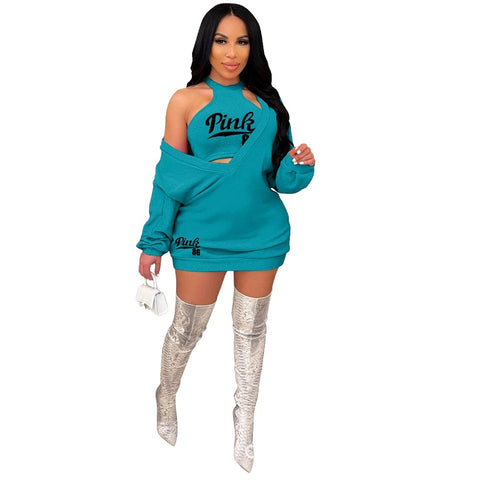 "Pink" Sweater Dress Green