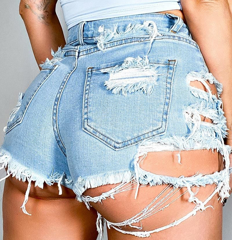 jean ripped short