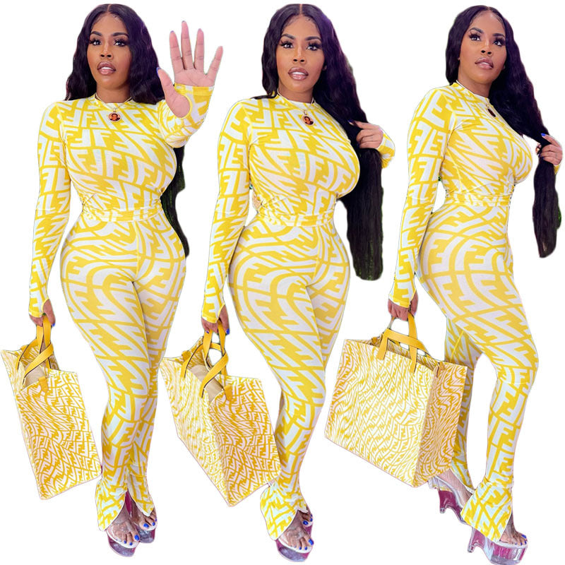 Yellow Tops & Workout Jogger Set 