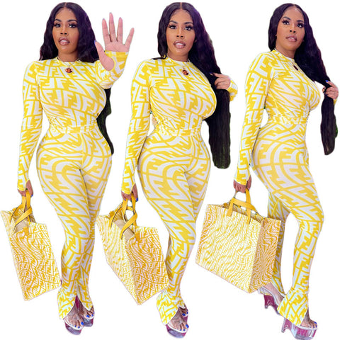 Yellow Tops & Workout Jogger Set 