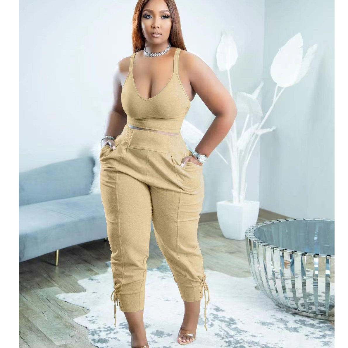 Crop Tank Top & Pant Set