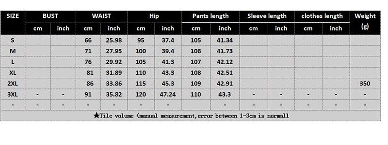 Skinny Zipper PU leather Pants - Size Chart