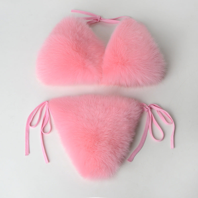 Fur Bikini Set