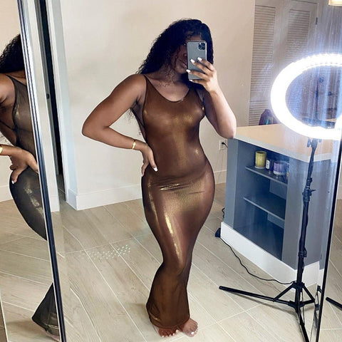  Brown Like Skin Evening Dress