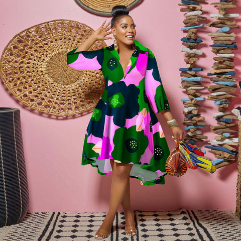 Uptown Girl Summer Dress Pink Green