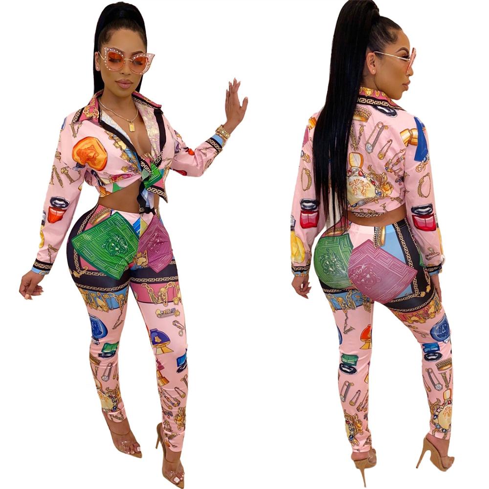 Tops & Bandage Pants Set Pink