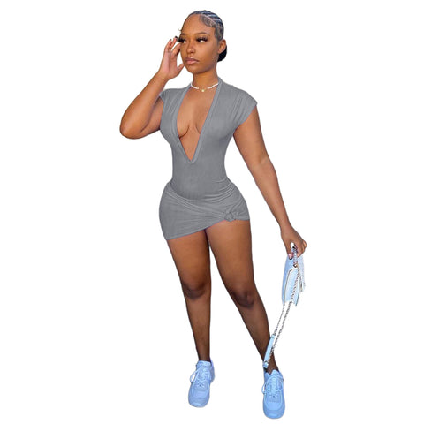 Gray Barely There Knit Dress