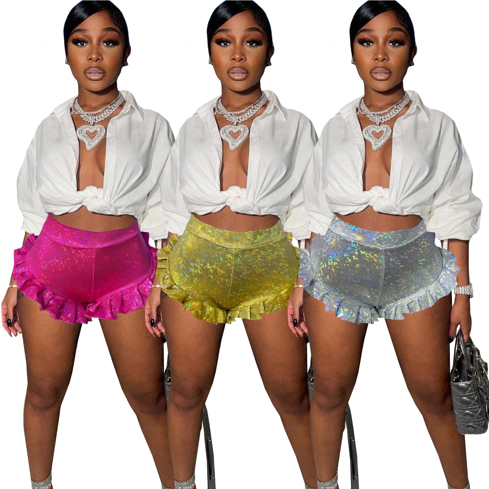 Summer Ruffled High Waist Shorts  | Cultureheaven.com