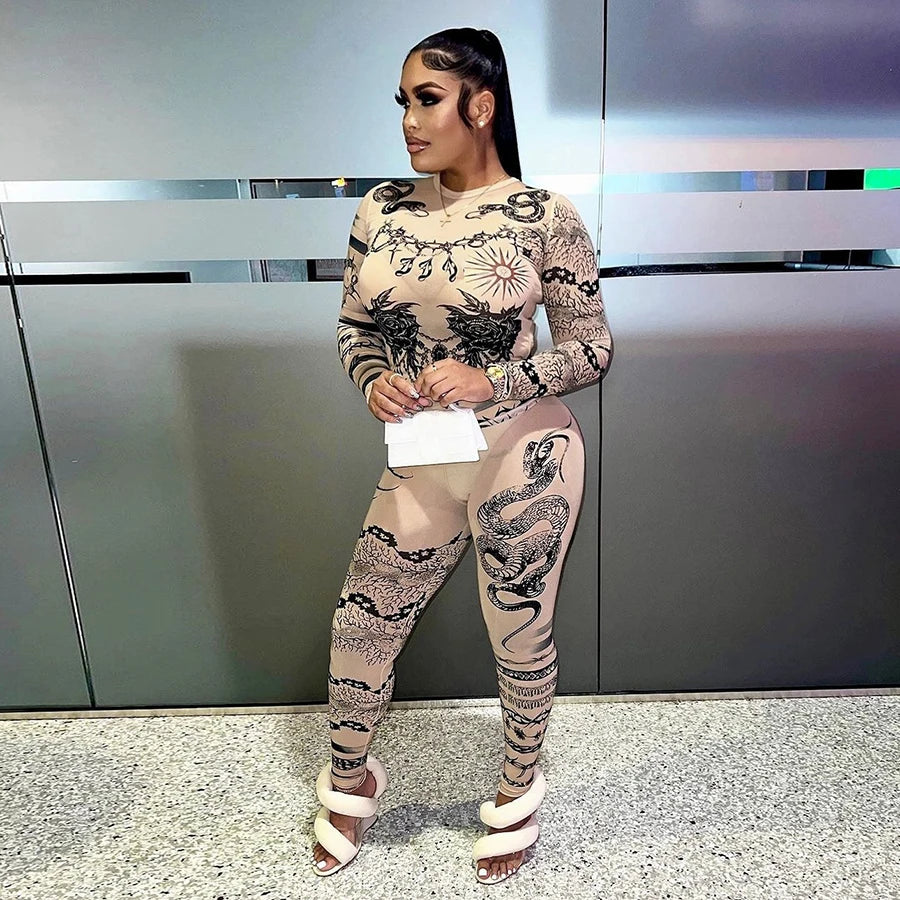  long sleeve crop-top with leggings set