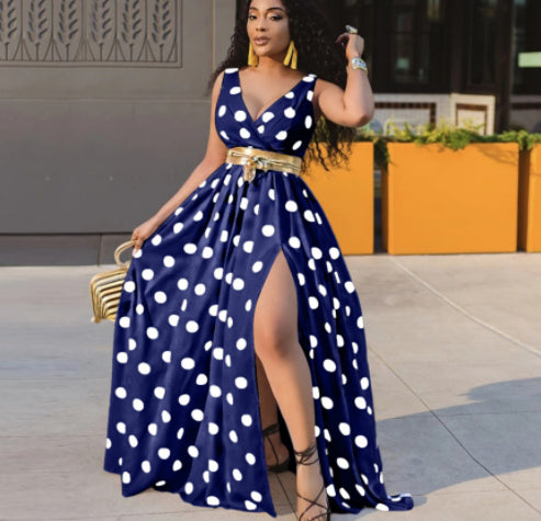 Dark Blue Bohemian Vacay Maxi Dress