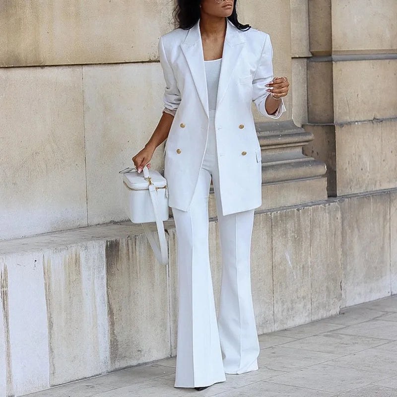 Corporate Chic Wide Leg Pants Set 