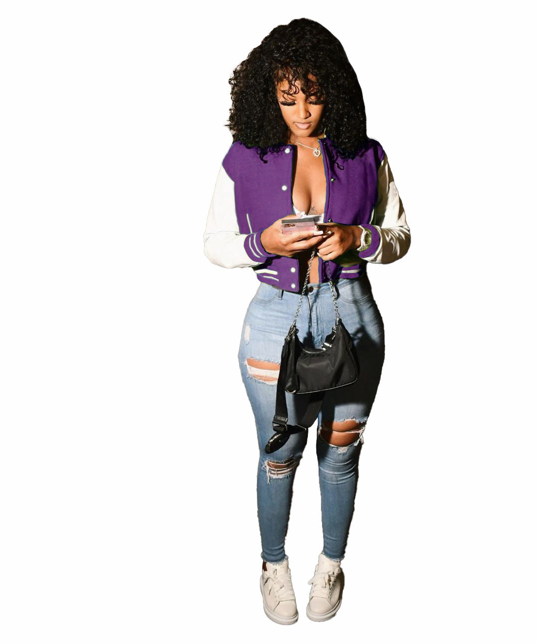 Women Crop Letterman Jackets