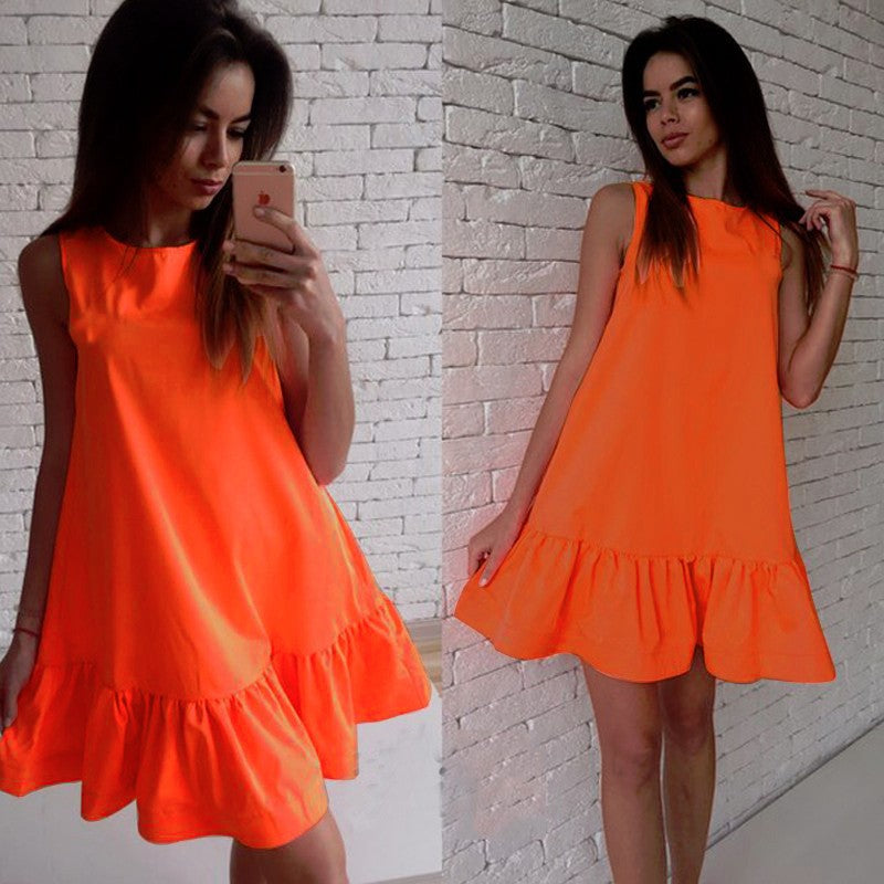 Alice Casual Mini A-Line Dress Orange