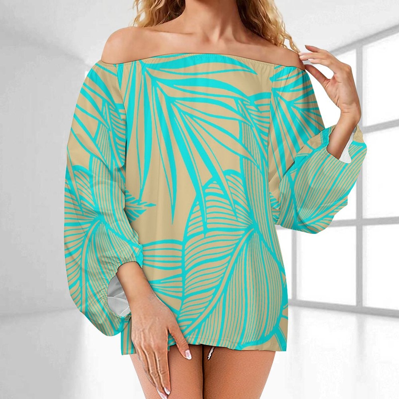 Tribal Style Oversize Dress Green