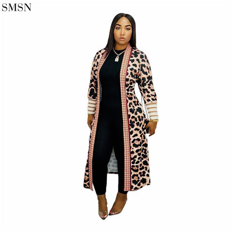 Long Threaded Sleeves Print Coat | Cultureheaven.com