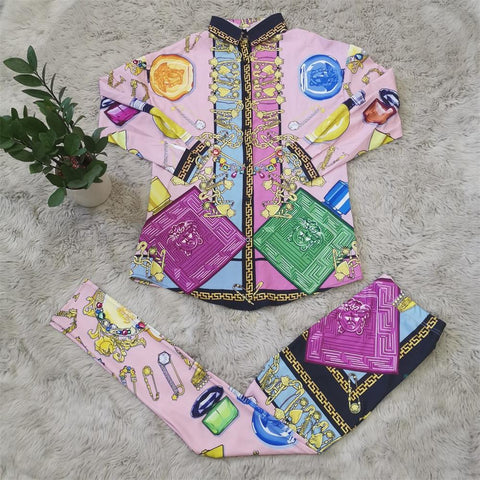 Tops & Bandage Pants Set Pink